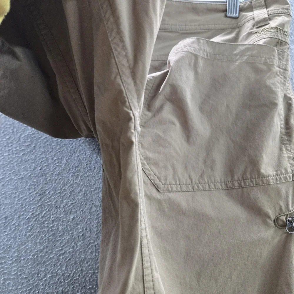Marmot Men Activewear Pants XL Khaki Elastane Nylon Outdoor Hiking READ